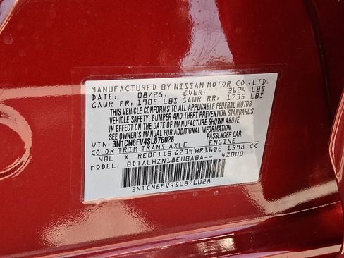 Certified 2025 Nissan Versa SR w/ Trunk Package FWD image 27