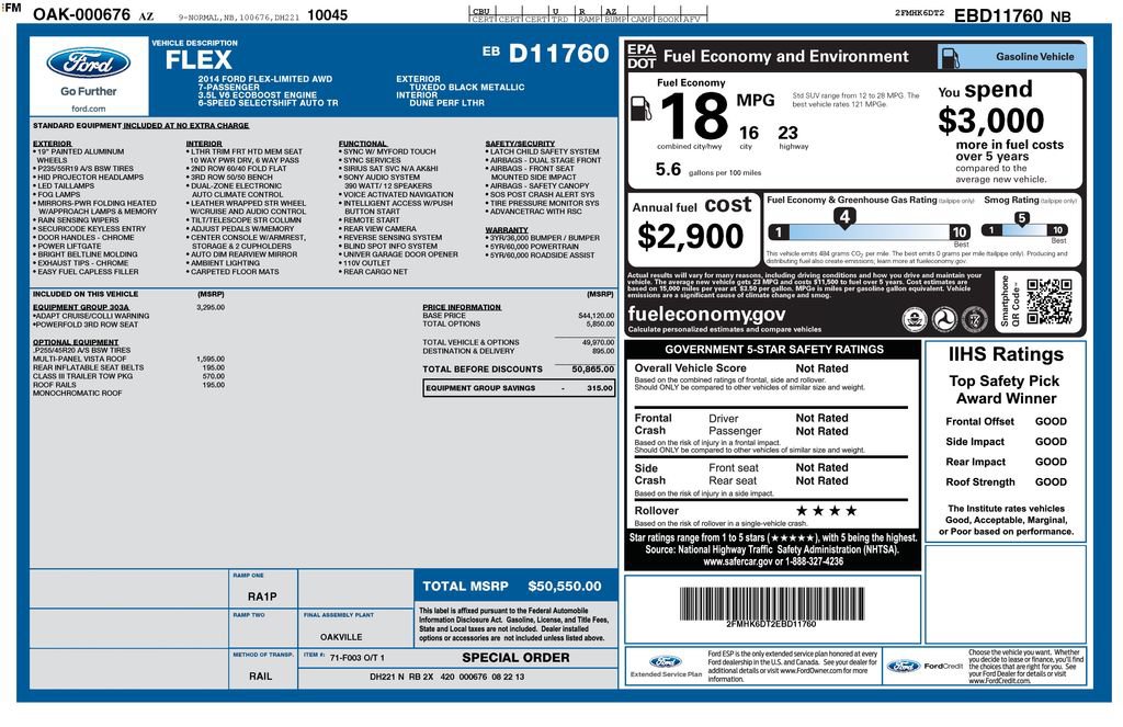 Used 2014 Ford Flex Limited w/ Equipment Group 303A AWD/4WD image 9