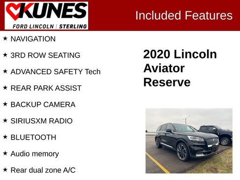 Used 2020 Lincoln Aviator Reserve w/ Equipment Group 202A image 2