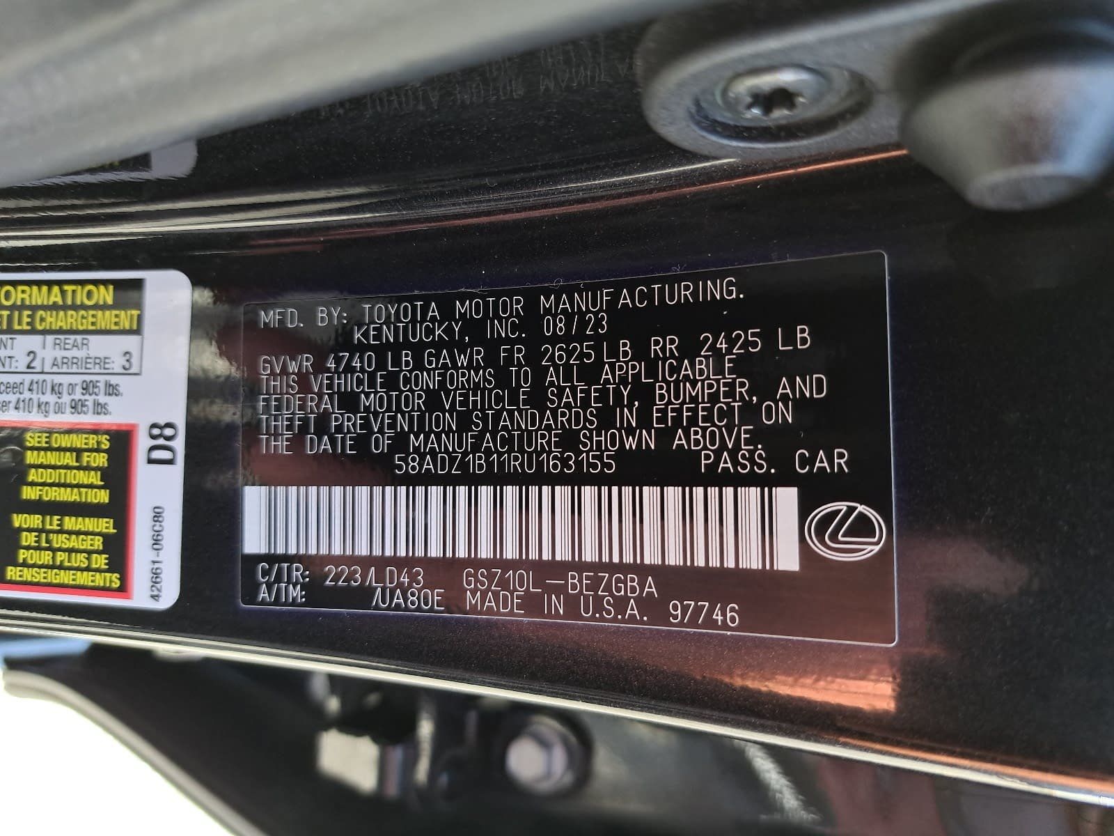 Used 2024 Lexus ES 350 w/ Premium Package FWD image 38