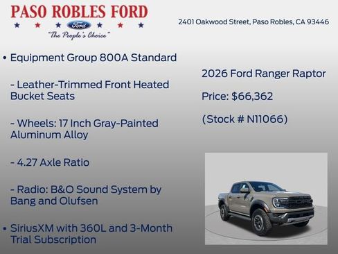 New 2026 Ford Ranger Raptor AWD/4WD image 6