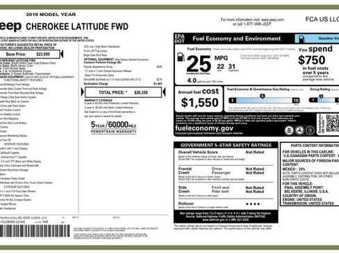 Used 2019 Jeep Cherokee Latitude w/ Popular Appearance Group image 3