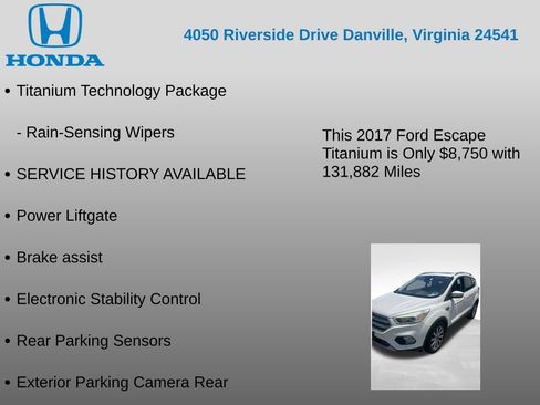 Used 2017 Ford Escape Titanium w/ Equipment Group 301A AWD/4WD image 12
