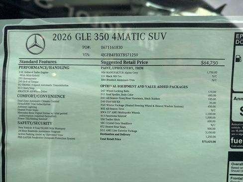 New 2026 Mercedes-Benz GLE 350 4MATIC image 13