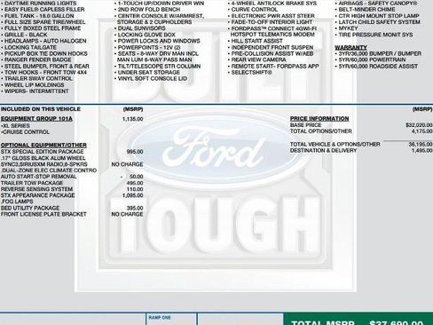 Certified 2022 Ford Ranger XL w/ Equipment Group 101A High image 2