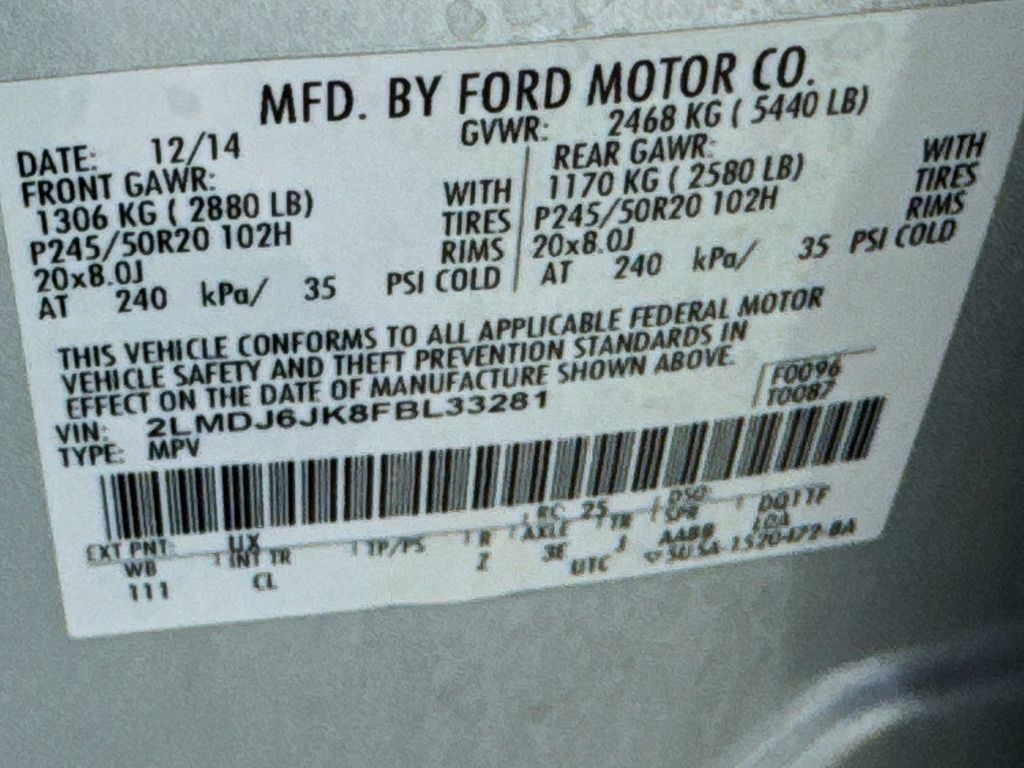 Used 2015 Lincoln MKX FWD w/ Equipment Group 102A image 41