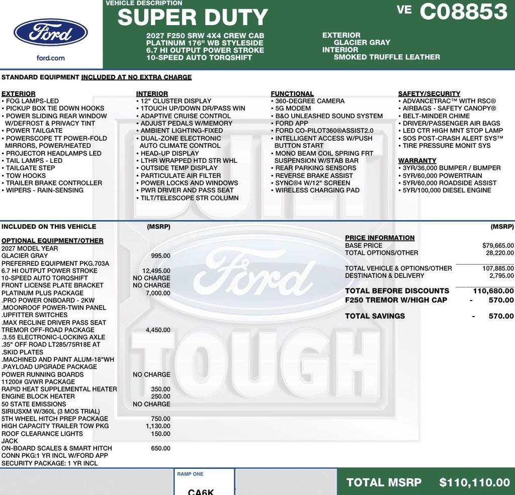 New 2027 Ford F250 Platinum w/ Platinum Plus Package AWD/4WD image 2