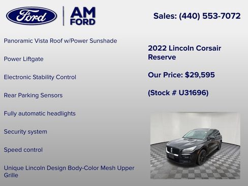 Used 2022 Lincoln Corsair Reserve w/ Equipment Group 201A AWD/4WD image 30