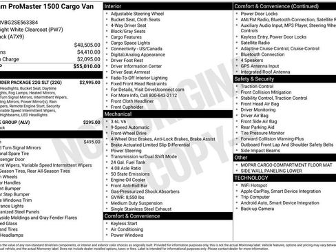 New 2025 RAM ProMaster 1500 w/ Quick Order Package 22G SLT FWD image 31
