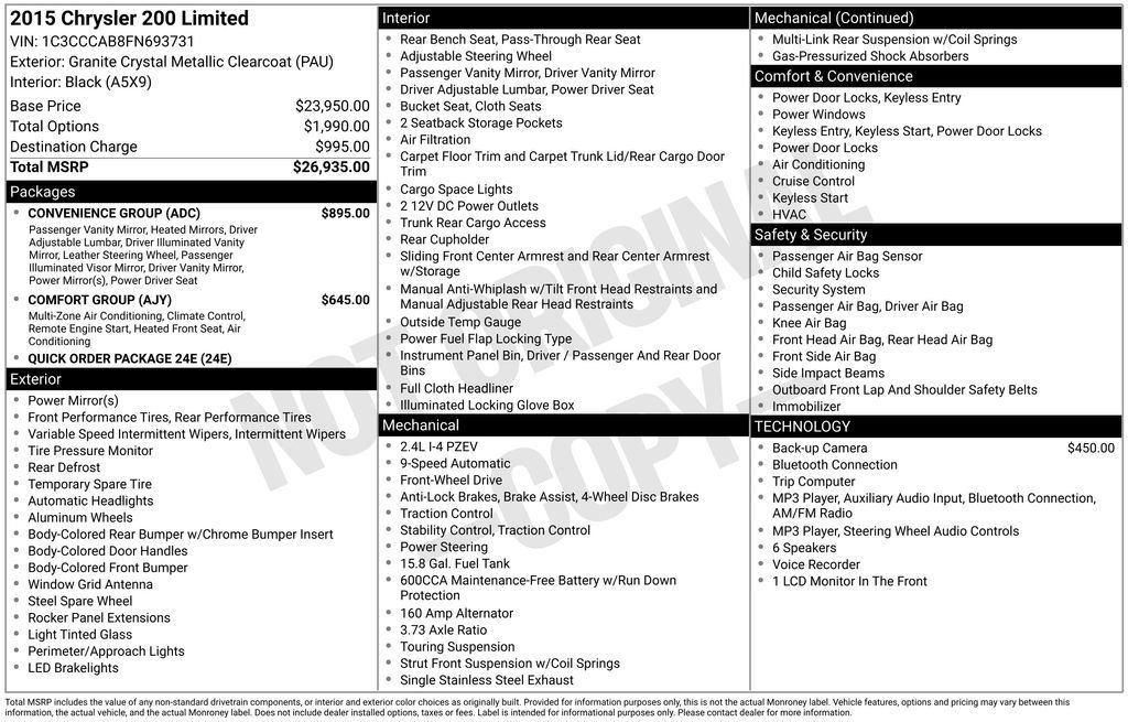 Used 2015 Chrysler 200 Limited w/ Convenience Group FWD image 38