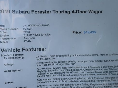 Used 2019 Subaru Forester Touring AWD/4WD image 26