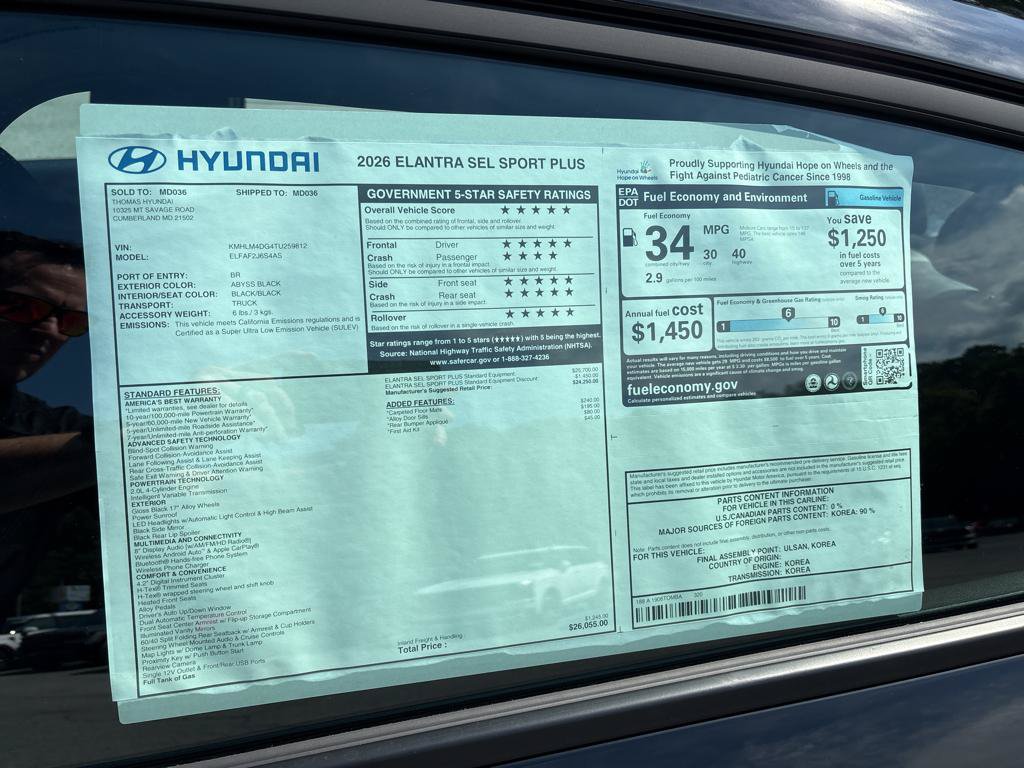 New 2026 Hyundai Elantra SEL Sport FWD image 7
