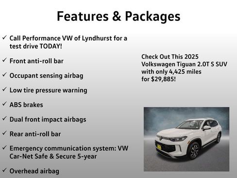 Used 2025 Volkswagen Tiguan S AWD/4WD image 4