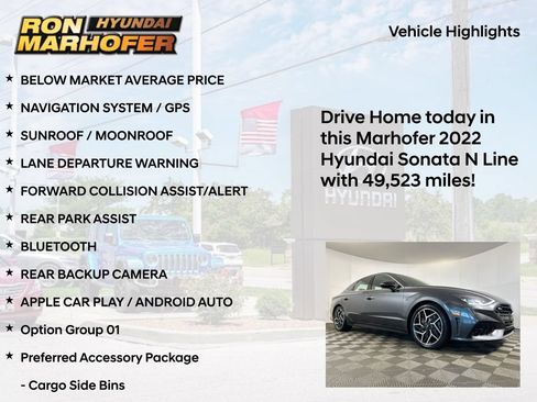 Used 2022 Hyundai Sonata N Line w/ Preferred Accessory Package FWD image 15