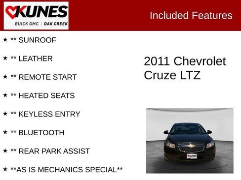 Used 2011 Chevrolet Cruze LTZ FWD image 2