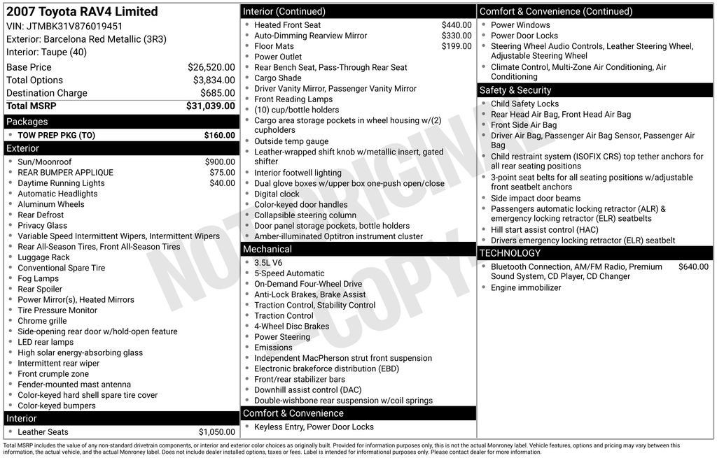 Used 2007 Toyota RAV4 Limited w/ Tow Prep Pkg AWD/4WD image 8