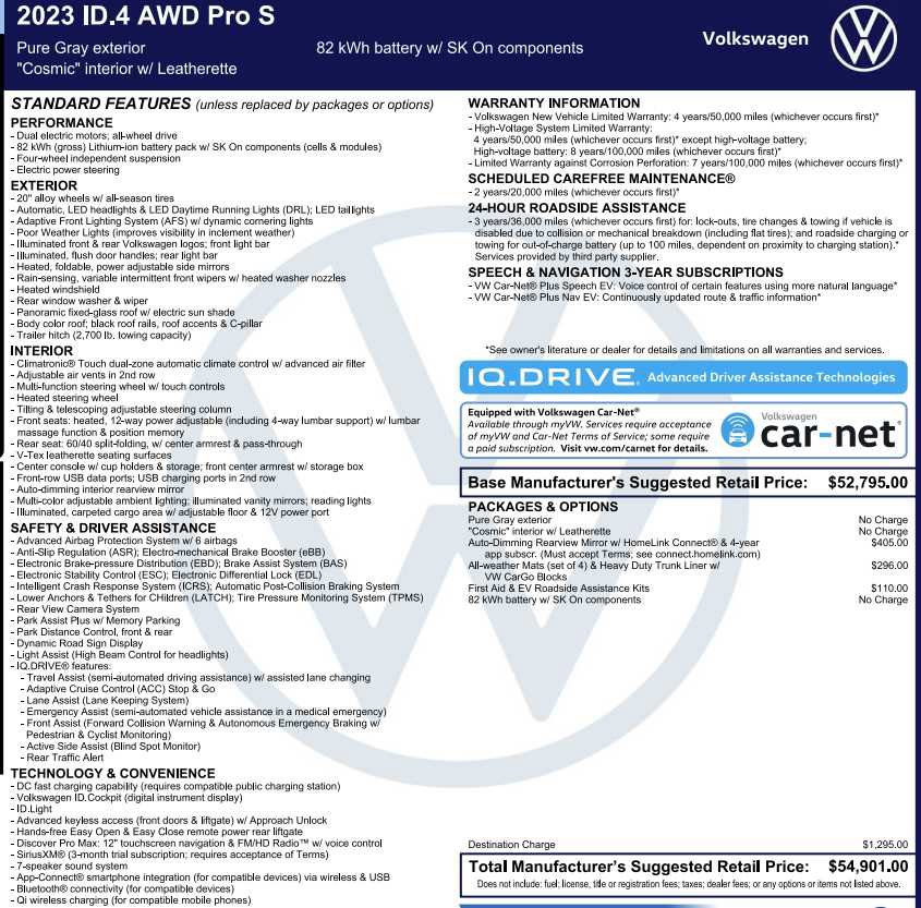 Used 2023 Volkswagen ID.4 Pro S AWD/4WD image 3