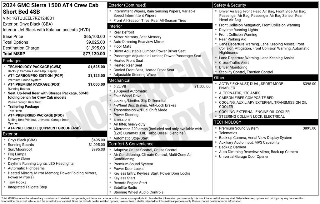 Certified 2024 GMC Sierra 1500 AT4 w/ Technology Package AWD/4WD image 61