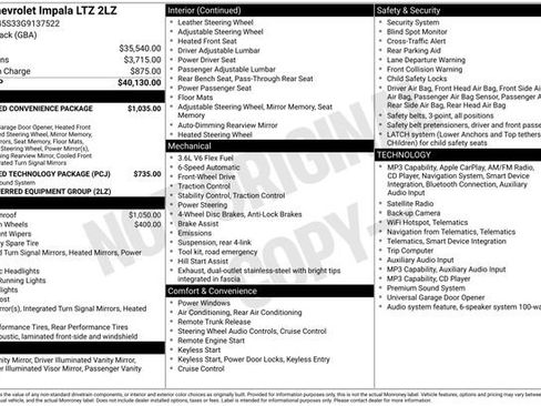 Used 2016 Chevrolet Impala LTZ w/ Enhanced Convenience Package FWD image 2