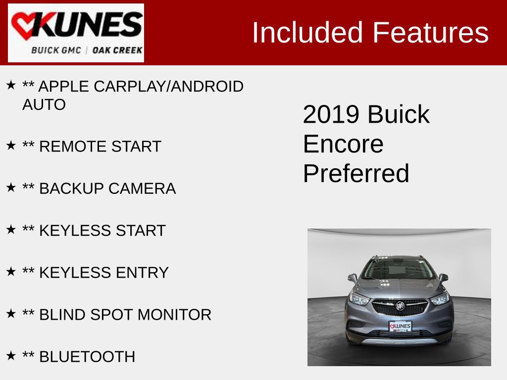 Used 2019 Buick Encore Preferred w/ Safety Package FWD image 2