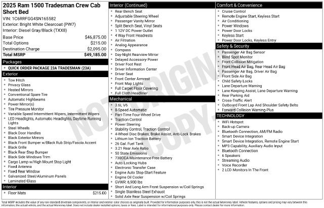 Used 2025 RAM 1500 Tradesman AWD/4WD image 7