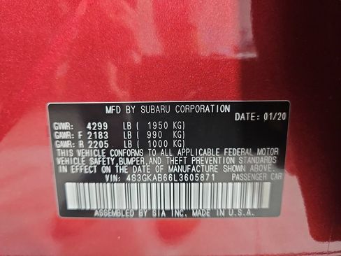 Used 2020 Subaru Impreza 2.0i AWD/4WD image 29