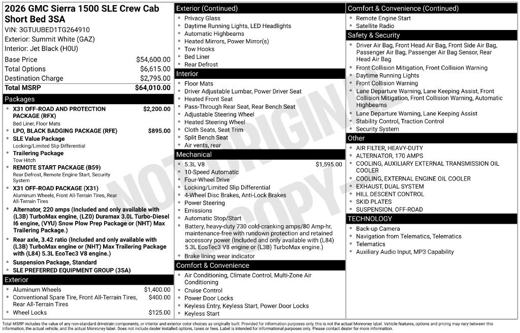 Used 2026 GMC Sierra 1500 SLE AWD/4WD image 2
