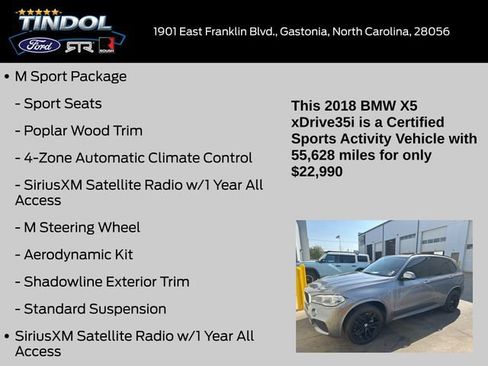 Used 2018 BMW X5 xDrive35i w/ M Sport Package image 12