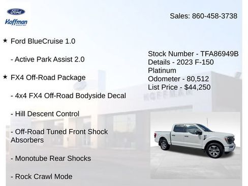 Certified 2023 Ford F150 Platinum w/ Equipment Group 701A High AWD/4WD image 5