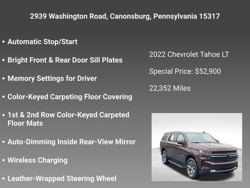 Certified 2022 Chevrolet Tahoe LT AWD/4WD image 25