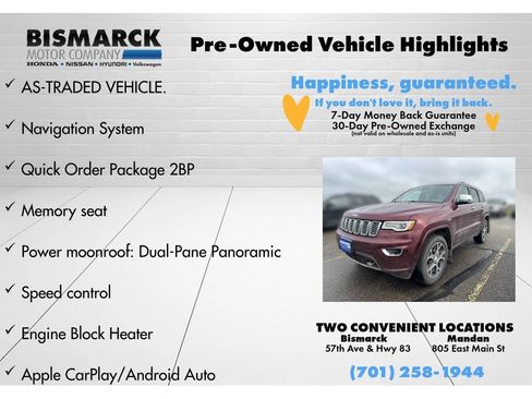 Used 2019 Jeep Grand Cherokee Overland AWD/4WD image 9