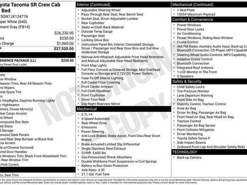 Used 2018 Toyota Tacoma SR w/ SR Convenience Package RWD image 2