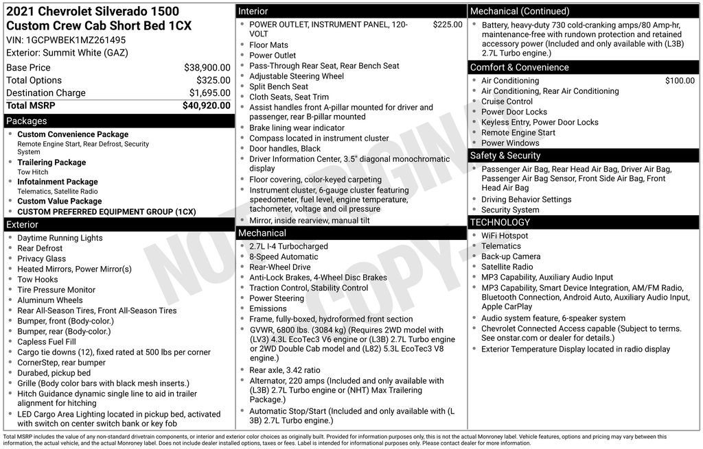 Used 2021 Chevrolet Silverado 1500 Custom RWD image 2