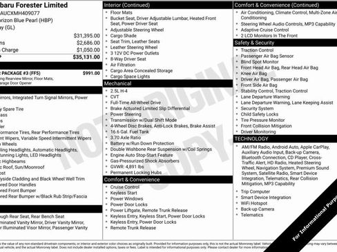 Used 2021 Subaru Forester Limited w/ Popular Package #3 image 13