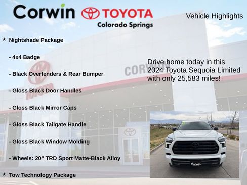 Used 2024 Toyota Sequoia Limited w/ Nightshade Package AWD/4WD image 7