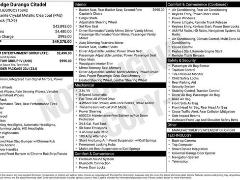 Used 2016 Dodge Durango Citadel w/ Premium Entertainment Group image 2