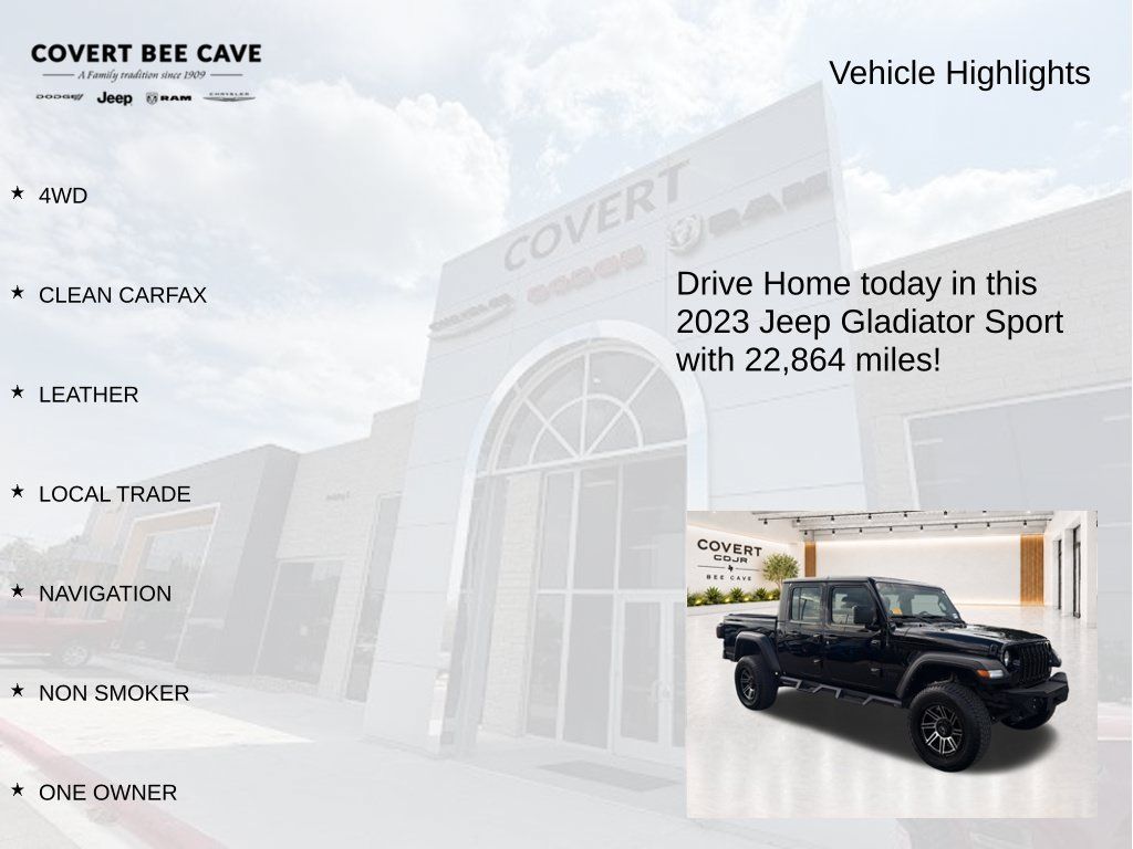 Used 2023 Jeep Gladiator Sport w/ Trailer Tow Package AWD/4WD image 6