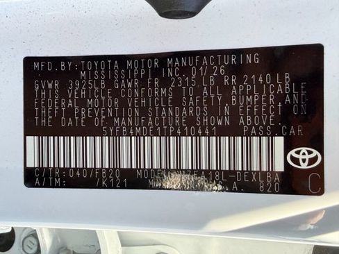 Used 2026 Toyota Corolla LE FWD image 24