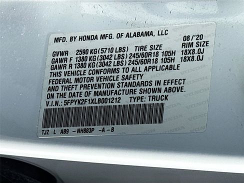 Used 2020 Honda Ridgeline Sport image 30