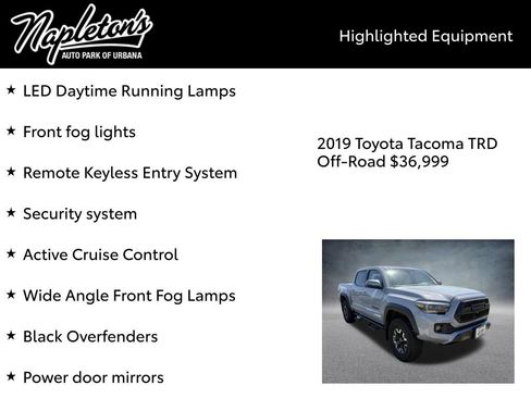 Used 2019 Toyota Tacoma TRD Off-Road AWD/4WD image 9