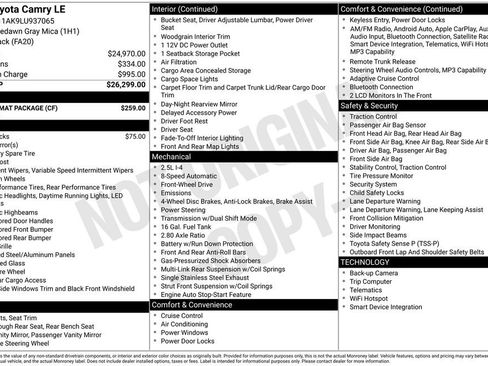 Used 2020 Toyota Camry LE w/ Carpet Mat Package FWD image 5
