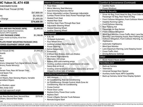 Used 2021 GMC Yukon XL AT4 w/ Rear Media and Nav Package image 3