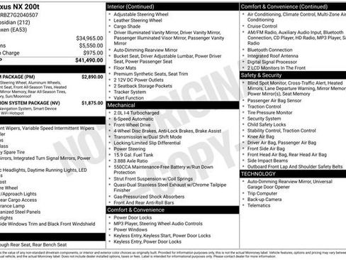 Used 2016 Lexus NX 200t FWD w/ Premium Package image 34
