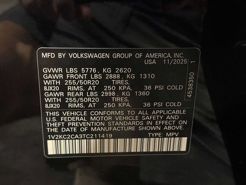 Used 2026 Volkswagen Atlas Cross Sport SE w/ Panoramic Sunroof Package AWD/4WD image 14