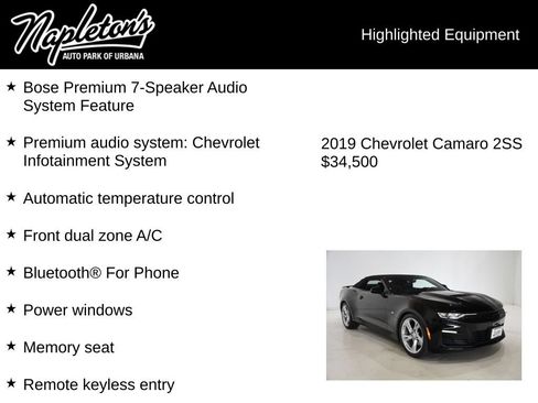 Used 2019 Chevrolet Camaro SS RWD image 15