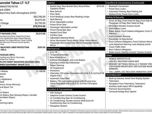 New 2026 Chevrolet Tahoe LT w/ Comfort Package RWD image 17