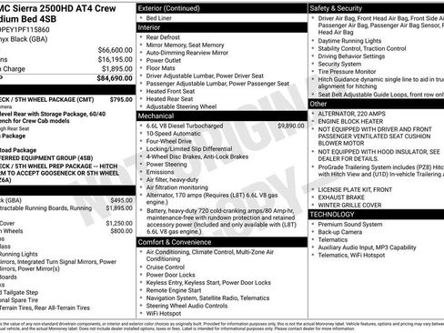 Used 2023 GMC Sierra 2500 AT4 w/ Gooseneck/5TH Wheel Package AWD/4WD image 2