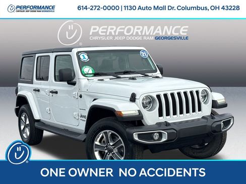 Used 2021 Jeep Wrangler Unlimited Sahara w/ Uconnect 4C Nav & Sound Group image 1