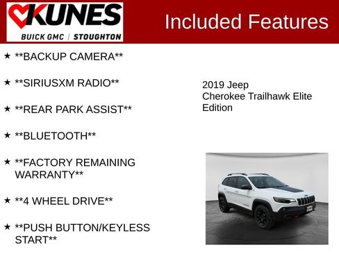Used 2019 Jeep Cherokee Trailhawk AWD/4WD image 2
