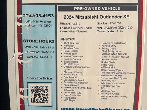Used 2024 Mitsubishi Outlander SE AWD/4WD image 30
